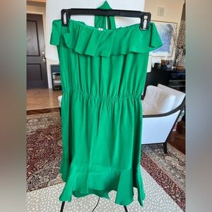 Amanda Uprichard silk ruffle mini dress with tie